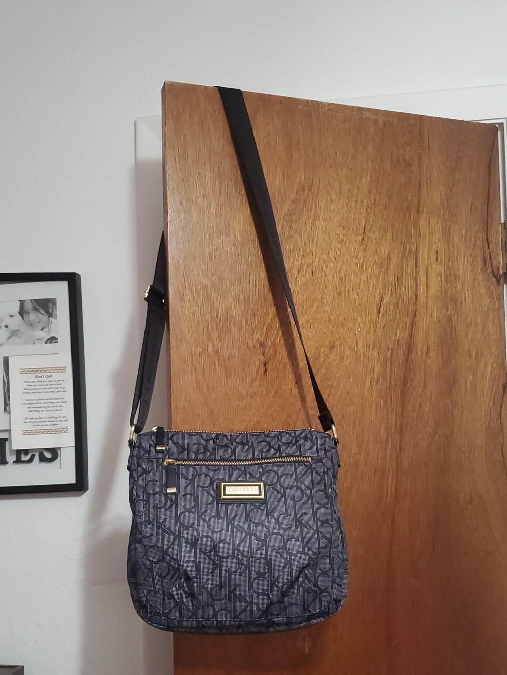 Calvin Klein Blue And Black Messenger Crossbody Bag